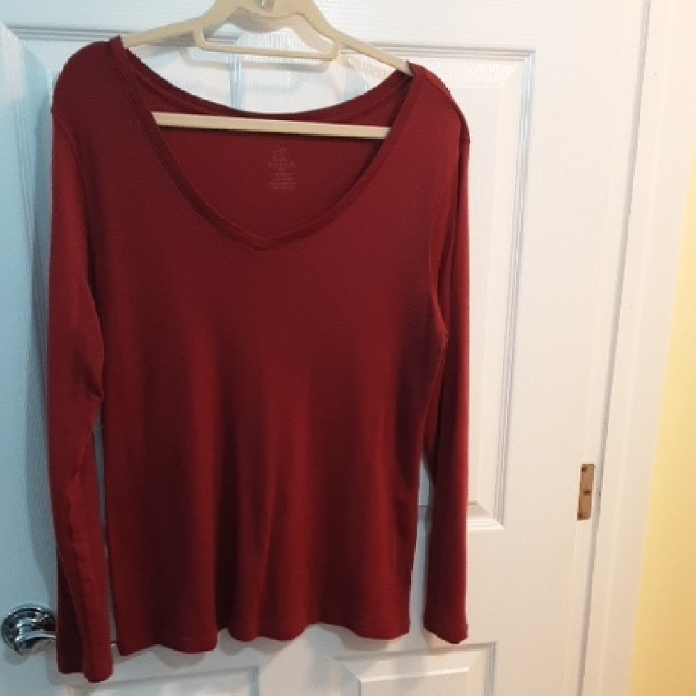Woolx 100% Merino Red Long Sleeve Sweater/Tunic